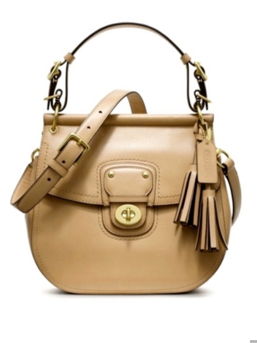 Coach Vintage Legacy Willis leather handbag turnlock crossbody tan - Picture 2 of 12